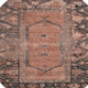 8' Terra Cotta And Charcoal Oriental Washable Round Rug With UV Protection