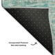 3' X 5' Teal Ivory And Beige Oriental Washable Area Rug With UV Protection