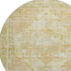 8' Gold And Ivory Oriental Washable Round Rug With UV Protection