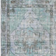 10' X 14' Teal And Charcoal Oriental Washable Area Rug With UV Protection