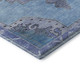 8' Blue And Gray Oriental Washable Round Rug With UV Protection