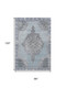 8' X 10' Sky Blue And Gray Oriental Washable Area Rug With UV Protection
