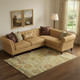10' X 14' Gold Wheat And Green Oriental Washable Area Rug With UV Protection