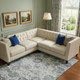 10' X 14' Ivory Blue And Gray Oriental Washable Area Rug With UV Protection