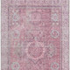 9' X 12' Pink And Gray Oriental Washable Area Rug With UV Protection