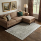 10' X 14' Pewter And Silver Oriental Washable Area Rug With UV Protection