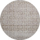 8' Taupe And Beige Striped Washable Round Rug With UV Protection