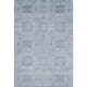 9' X 12' Blue And Ivory Geometric Washable Area Rug With UV Protection