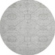8' Silver And Gray Geometric Washable Round Rug With UV Protection