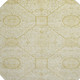 8' Wheat And Gold Geometric Washable Round Rug With UV Protection
