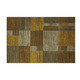 3' X 5' Pewter Gold And Brown Geometric Washable Area Rug With UV Protection