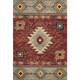 5' X 8' Rust Beige And Charcoal Geometric Washable Area Rug With UV Protection