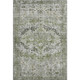 3' X 5' Artichoke Green Gray And Charcoal Oriental Washable Area Rug With UV Protection