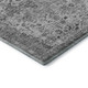 8' Gray And Silver Oriental Washable Round Rug With UV Protection