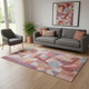 5' X 8' Rust Pink And Purple Abstract Washable Area Rug With UV Protection
