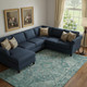 10' X 14' Teal And Gray Oriental Washable Area Rug With UV Protection