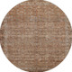 8' Copper And Beige Oriental Washable Round Rug With UV Protection