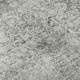 8' Gray And Ivory Oriental Washable Round Rug With UV Protection