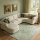 10' X 14' Sage And Ivory Oriental Washable Area Rug With UV Protection
