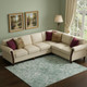 10' X 14' Turquoise And Ivory Oriental Washable Area Rug With UV Protection