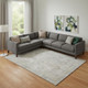 9' X 12' Linen And Beige Oriental Washable Area Rug With UV Protection