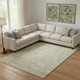 10' X 14' Beige And Ivory Damask Washable Area Rug With UV Protection
