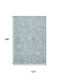 10' X 14' Blue And Ivory Damask Washable Area Rug With UV Protection