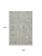 9' X 12' Gray Gold And Ivory Damask Washable Area Rug With UV Protection