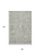 5' X 8' Sage Ivory And Copper Damask Washable Area Rug With UV Protection