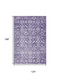 10' X 14' Purple And Ivory Oriental Washable Area Rug With UV Protection