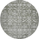 8' Pewter And Silver Oriental Washable Round Rug With UV Protection