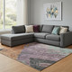 8' X 10' Charcoal Orange And Purple Abstract Washable Area Rug With UV Protection