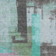 3' X 5' Teal Gray And Silver Abstract Washable Area Rug With UV Protection