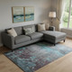 10' X 14' Teal Gray And Silver Abstract Washable Area Rug With UV Protection