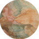 8' Coral And Gray Abstract Washable Round Rug With UV Protection