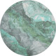 8' Teal Gray And Ivory Floral Washable Round Rug With UV Protection
