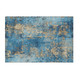 3' X 5' Blue And Gold Abstract Washable Area Rug With UV Protection