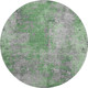 8' Green And Gray Abstract Washable Round Rug With UV Protection