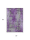 3' X 5' Purple And Gray Abstract Washable Area Rug With UV Protection