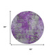 8' Purple And Gray Abstract Washable Round Rug With UV Protection