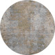 8' Taupe And Beige Abstract Washable Round Rug With UV Protection