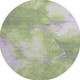 8' Artichoke Green And Lavender Abstract Washable Round Rug With UV Protection