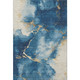 10' X 14' Navy Blue And Gold Abstract Washable Area Rug With UV Protection