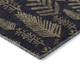 9' X 12' Black And Gold Floral Washable Area Rug With UV Protection