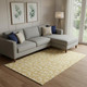 10' X 14' Gold And Ivory Abstract Geometric Washable Area Rug With UV Protection