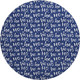 8' Navy Blue And Ivory Abstract Geometric Washable Round Rug With UV Protection