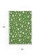 3' X 5' Emerald And Ivory Abstract Geometric Washable Area Rug With UV Protection