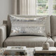 12" X 20" Gray and Silver Striped Cowhide Lumbar Throw Pillow