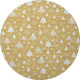 8' Gold And Ivory Abstract Geometric Washable Round Rug With UV Protection
