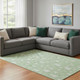 8' X 10' Mint Green And Ivory Abstract Geometric Washable Area Rug With UV Protection